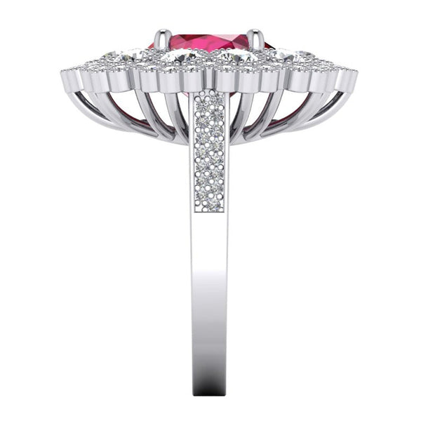 Natural Ruby And Diamond Wedding Ring White Gold 14K 4.50 Carats