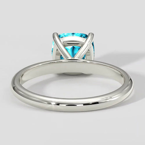 Natural Bluish Paraiba Ring Cushion Cut