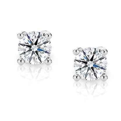 Natural Earth Mined Diamond Ladies Studs Earrings 1.50 Carats 14K White Gold