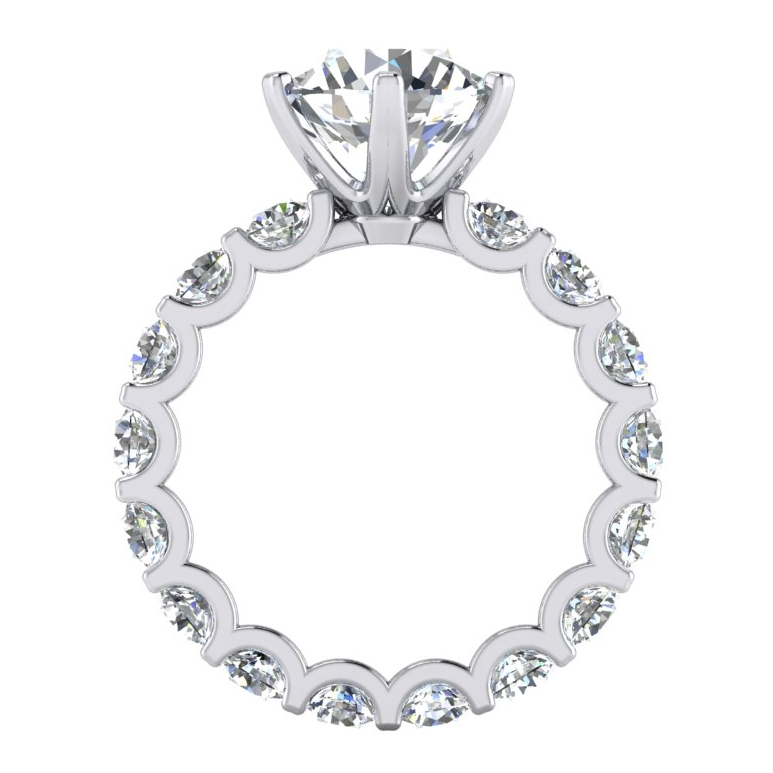 Natural Earth Mined Diamond Ring Eternity Style Shank