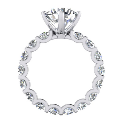 Natural Earth Mined Diamond Ring Eternity Style Shank