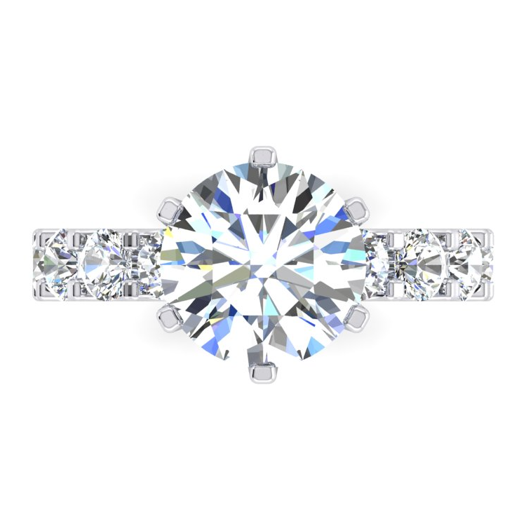 Natural Earth Mined Diamond Ring Eternity Style Shank