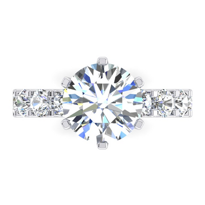 Natural Earth Mined Diamond Ring Eternity Style Shank