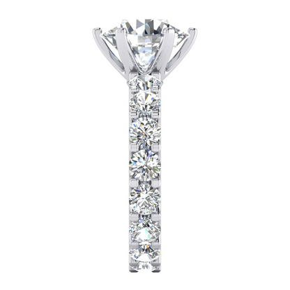 Natural Earth Mined Diamond Ring Eternity Style Shank