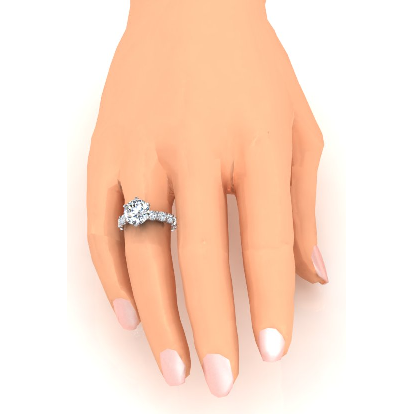 Natural Earth Mined Diamond Ring Eternity Style Shank