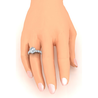 Natural Earth Mined Diamond Ring Eternity Style Shank