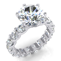 Natural Earth Mined Diamond Ring Eternity Style Shank