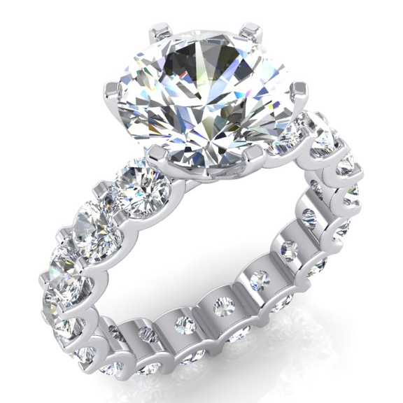 Natural Earth Mined Diamond Ring Eternity Style Shank