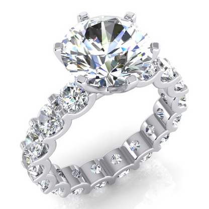 Natural Earth Mined Diamond Ring Eternity Style Shank