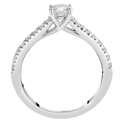 Natural Earth Mined Diamond Ring Old Cut With Accents 2 Carats White Gold 14K