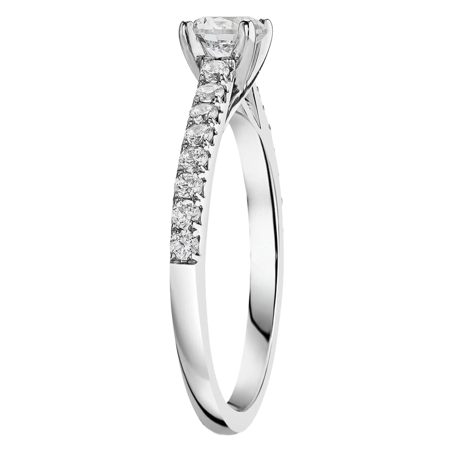 Natural Earth Mined Diamond Ring Old Cut With Accents 2 Carats White Gold 14K