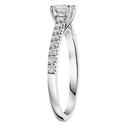 Natural Earth Mined Diamond Ring Old Cut With Accents 2 Carats White Gold 14K