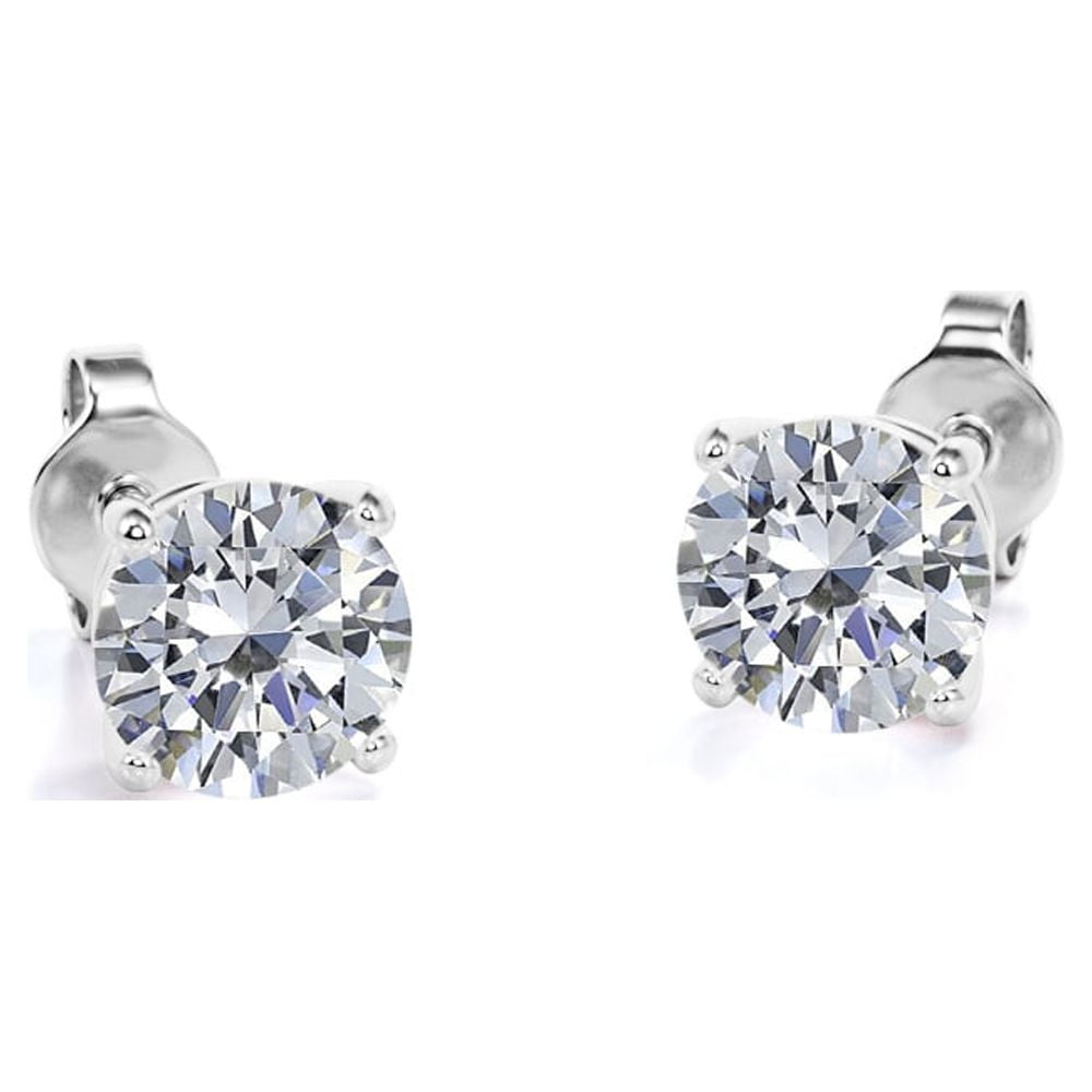 Natural Earth Mined Diamond Women Stud Earring Pair 1.5 Carats White Gold 14K