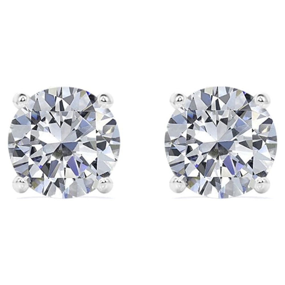 Natural Earth Mined Diamond Women Stud Earring Pair 1.5 Carats White Gold 14K