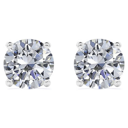 Natural Earth Mined Diamond Women Stud Earring Pair 1.5 Carats White Gold 14K