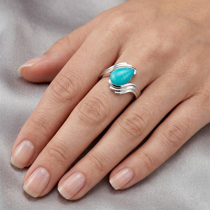 Neon Paraiba Colored Stone Ring 2 ct F/VS1 – 14 Karat White Gold