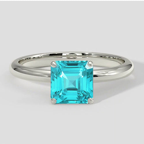 Natural Real ( Not Lab Grown )  Neon Blue Paraiba Solitaire Ring