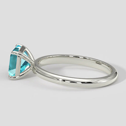 Natural Real ( Not Lab Grown )  Neon Blue Paraiba Solitaire Ring