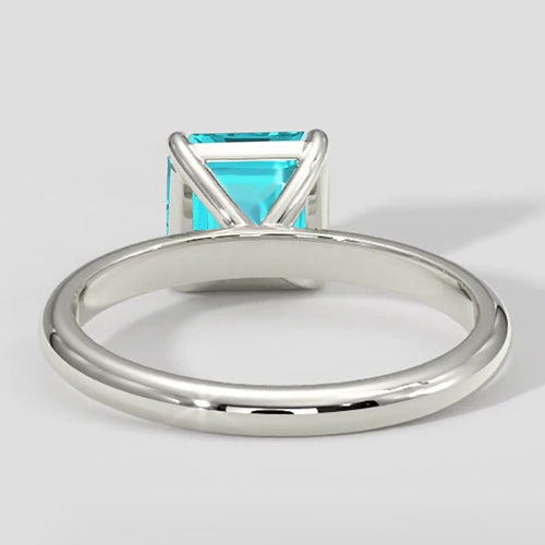 Natural Real ( Not Lab Grown )  Neon Blue Paraiba Solitaire Ring