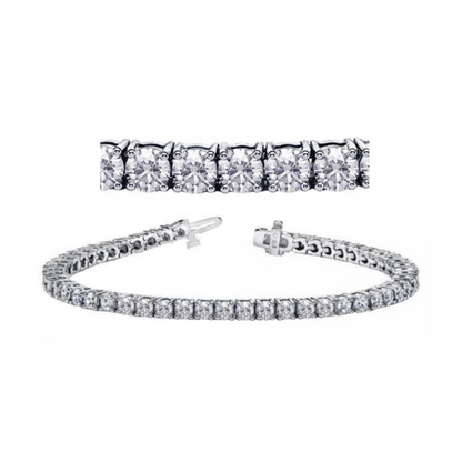 New Round Cut Lab Grown Diamond Tennis Bracelet 5 Carat White Gold 