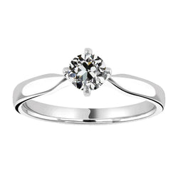 Old European Earth Mined Natural Real Diamond ( Not Lab Grown ) Engagement Ring