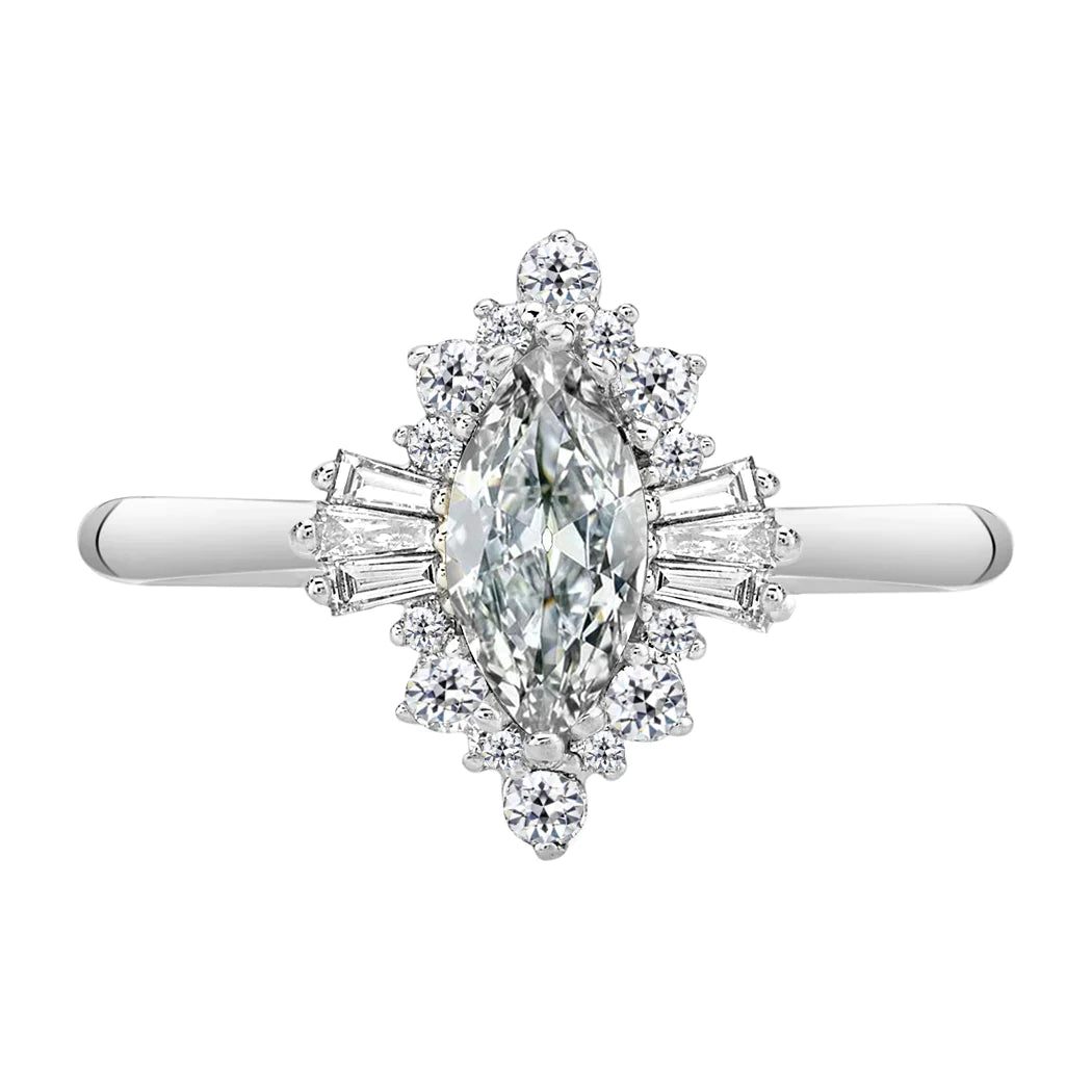 Old Fashioned Marquise Cut Diamond Ring