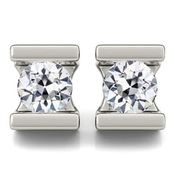 Old Miner Natural Diamond Stud Earrings 4 Carats Bar Set