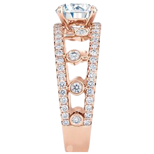Old Cut Rose Gold Round Natural Earth Mined Diamond Anniversary Ring 2.50 Carats Prong Set