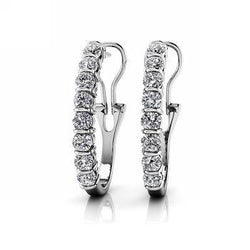 Omega Back Bar Set Diamond Earrings