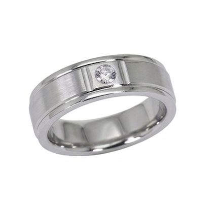 One Round Gypsy Natural Earth Mined Diamond Band 0.25 Carats Brushed Finish Men's Ring