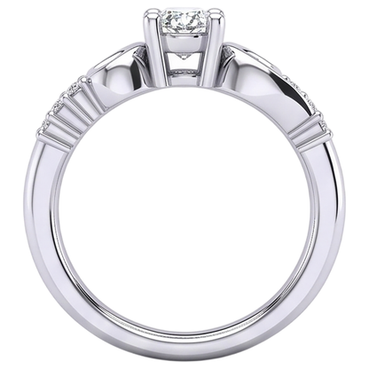 Oval And Round Cut 1.50 Carats Natural Earth Mined Diamond Engagement Ring White Gold 14K