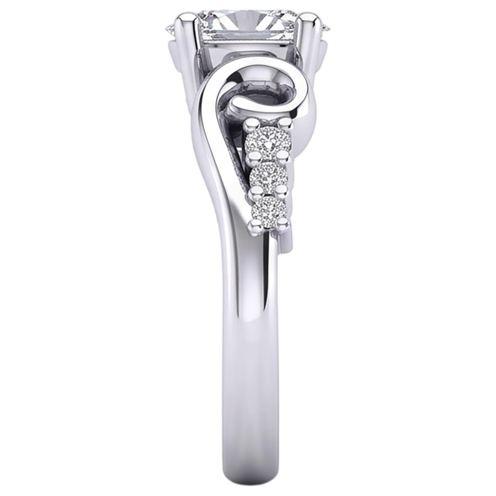 Oval And Round Cut 1.50 Carats Natural Earth Mined Diamond Engagement Ring White Gold 14K
