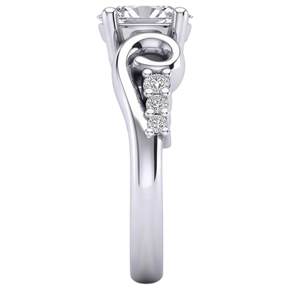 Oval And Round Cut 1.50 Carats Natural Earth Mined Diamond Engagement Ring White Gold 14K