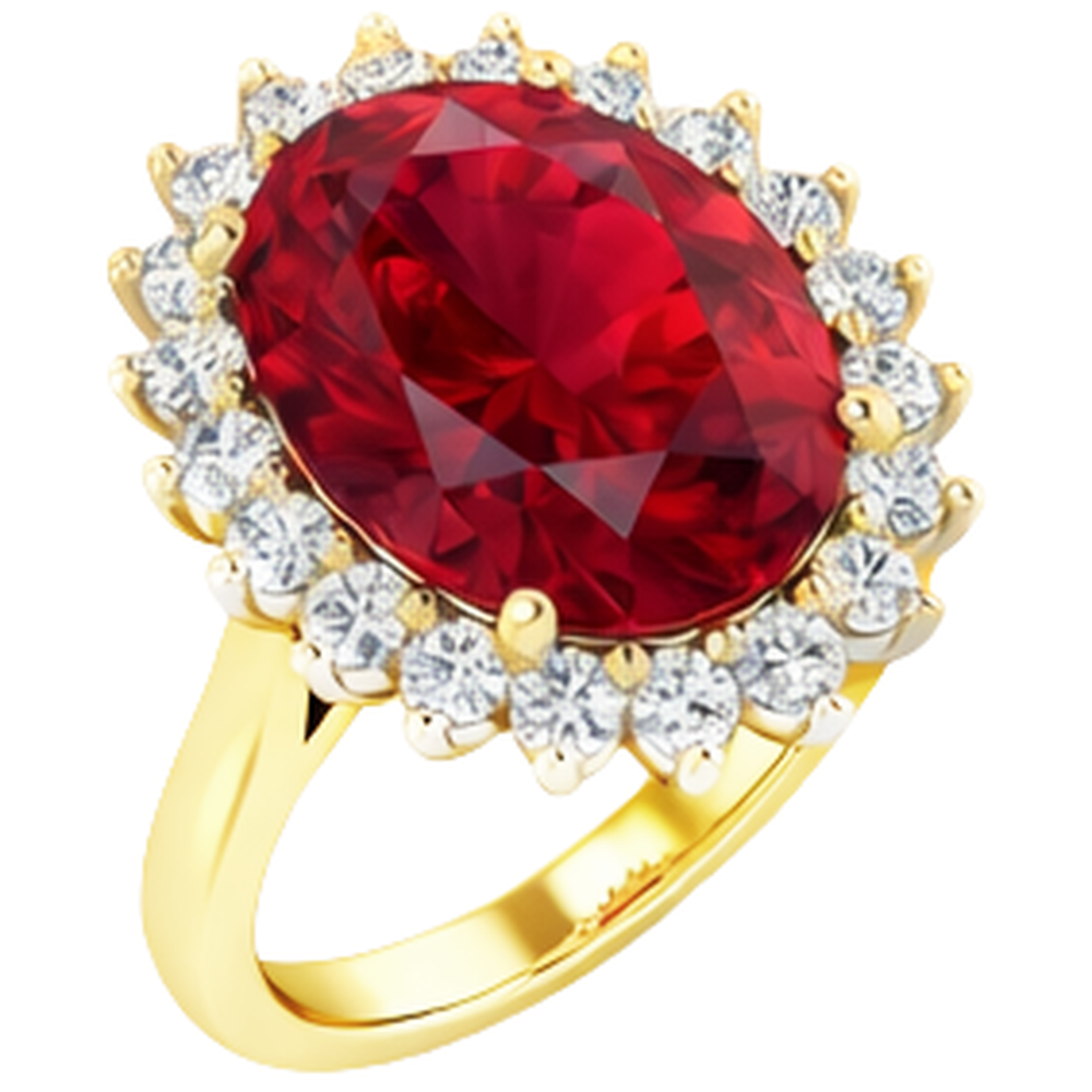 Oval Burma Ruby IGI CERTIFIED Diamond Flower Style Ring 10.50 Carats Two Tone Gold