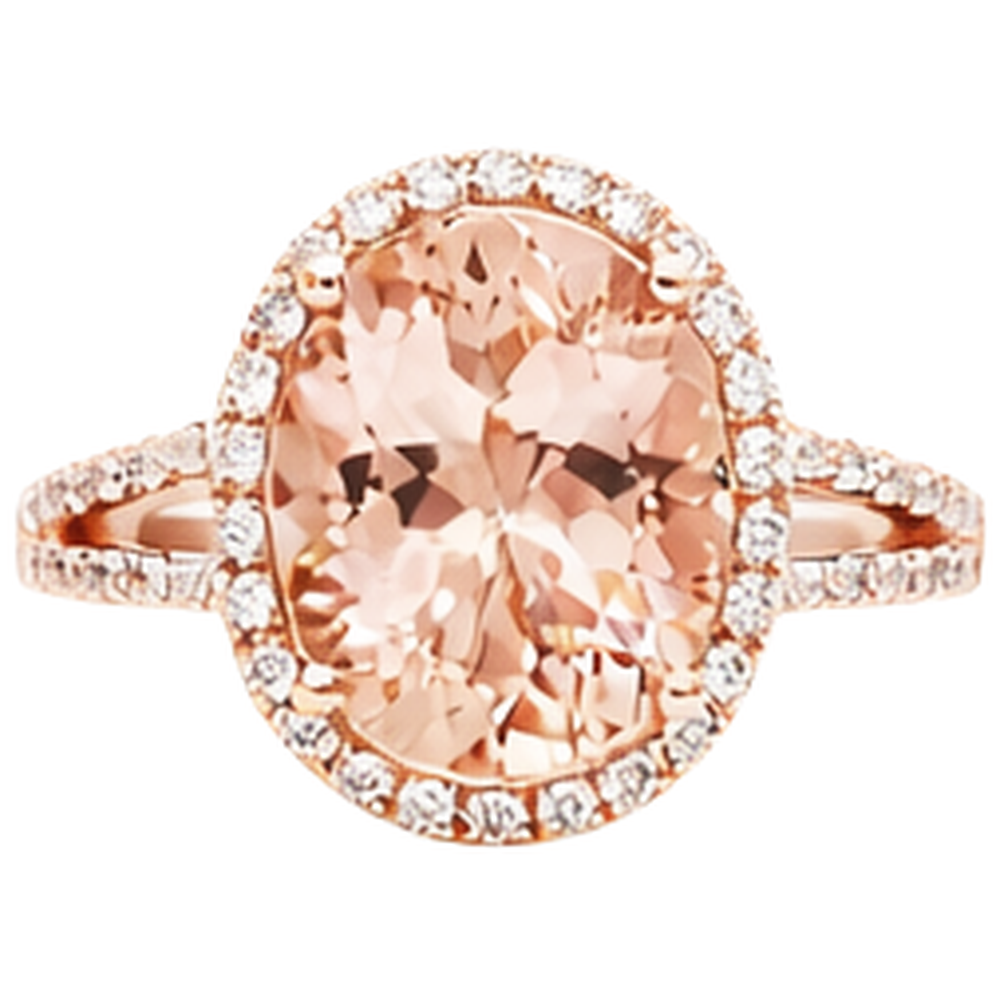 natural round morganite 33.75ct ring side angle