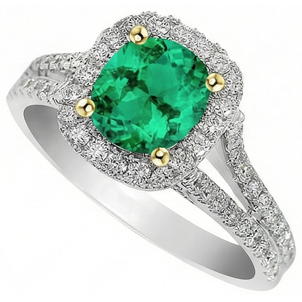 Natural Real ( Not Lab Grown ) Oval Cut Gemstone Jewelry Green Emerald GIA Ring