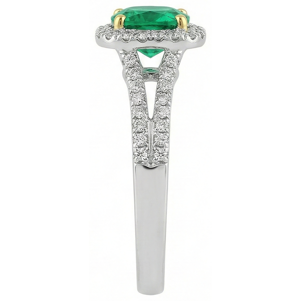 Natural Real ( Not Lab Grown ) Oval Cut Gemstone Jewelry Green Emerald GIA Ring