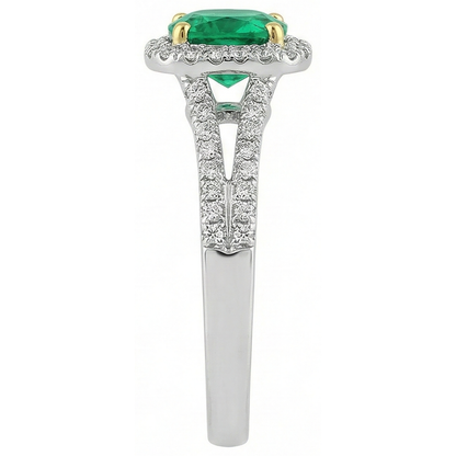 Natural Real ( Not Lab Grown ) Oval Cut Gemstone Jewelry Green Emerald GIA Ring