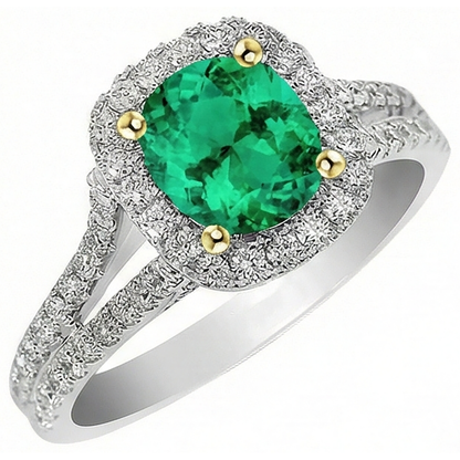 Natural Real ( Not Lab Grown ) Oval Cut Gemstone Jewelry Green Emerald GIA Ring