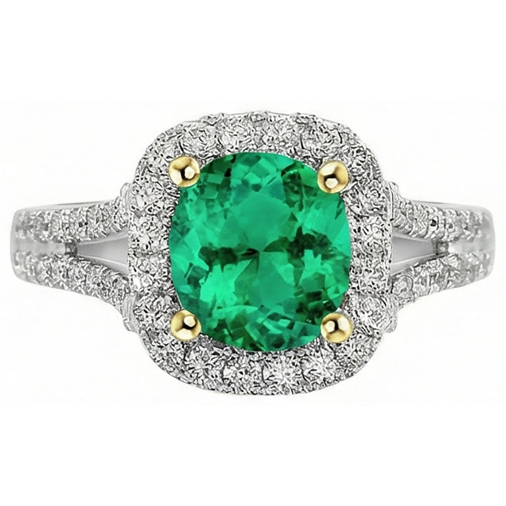 Natural Real ( Not Lab Grown ) Oval Cut Gemstone Jewelry Green Emerald GIA Ring