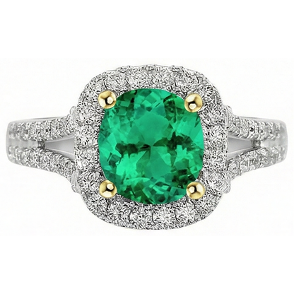 Natural Real ( Not Lab Grown ) Oval Cut Gemstone Jewelry Green Emerald GIA Ring