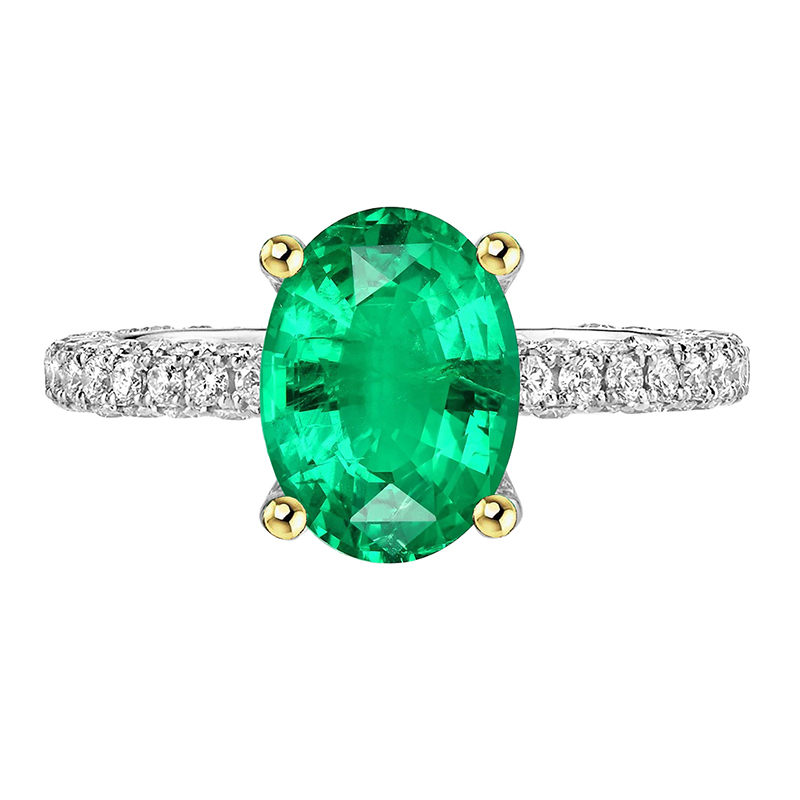 Oval Cut Gemstone Ring Green Emerald Birthstone