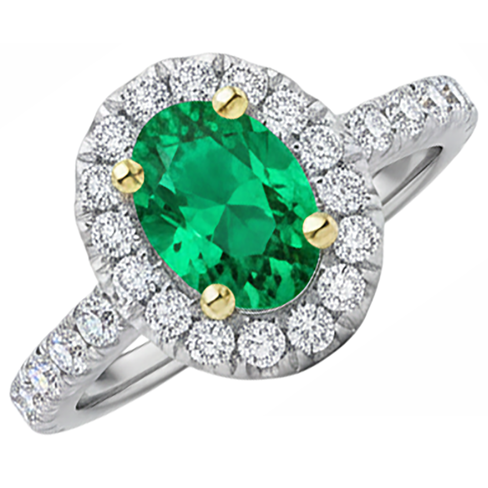 Natural Real ( Not Lab Grown ) Oval Cut Green Emerald GIA Halo Ring Prong Set Women’s Jewelry