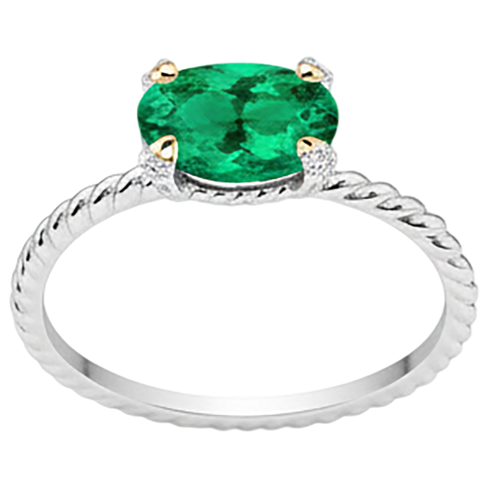 Natural Real ( Not Lab Grown ) Oval Cut Green Emerald GIA Ring Jewelry