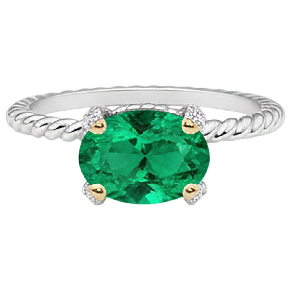 Natural Real ( Not Lab Grown ) Oval Cut Green Emerald GIA Ring Jewelry