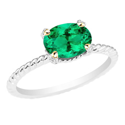 Oval Cut Green Emerald Ring Jewelry