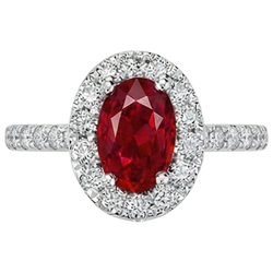 Natural Ruby Ring 4ct - White Gold 14K