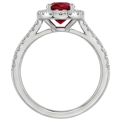 natural round ruby 4ct ring top view