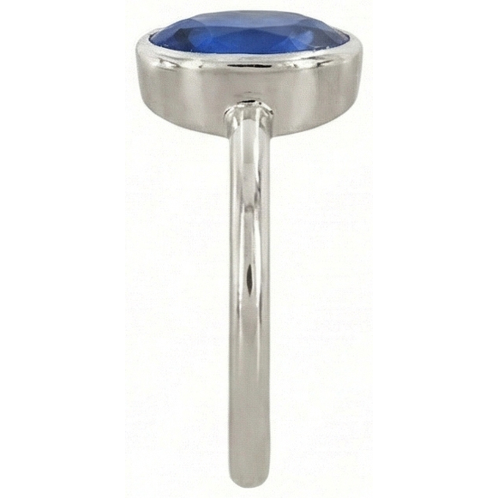 Natural Real ( Not Lab Grown )  Oval Cut Sapphire Solitaire Ring Bezel Set 2 Carats Ladies Jewelry