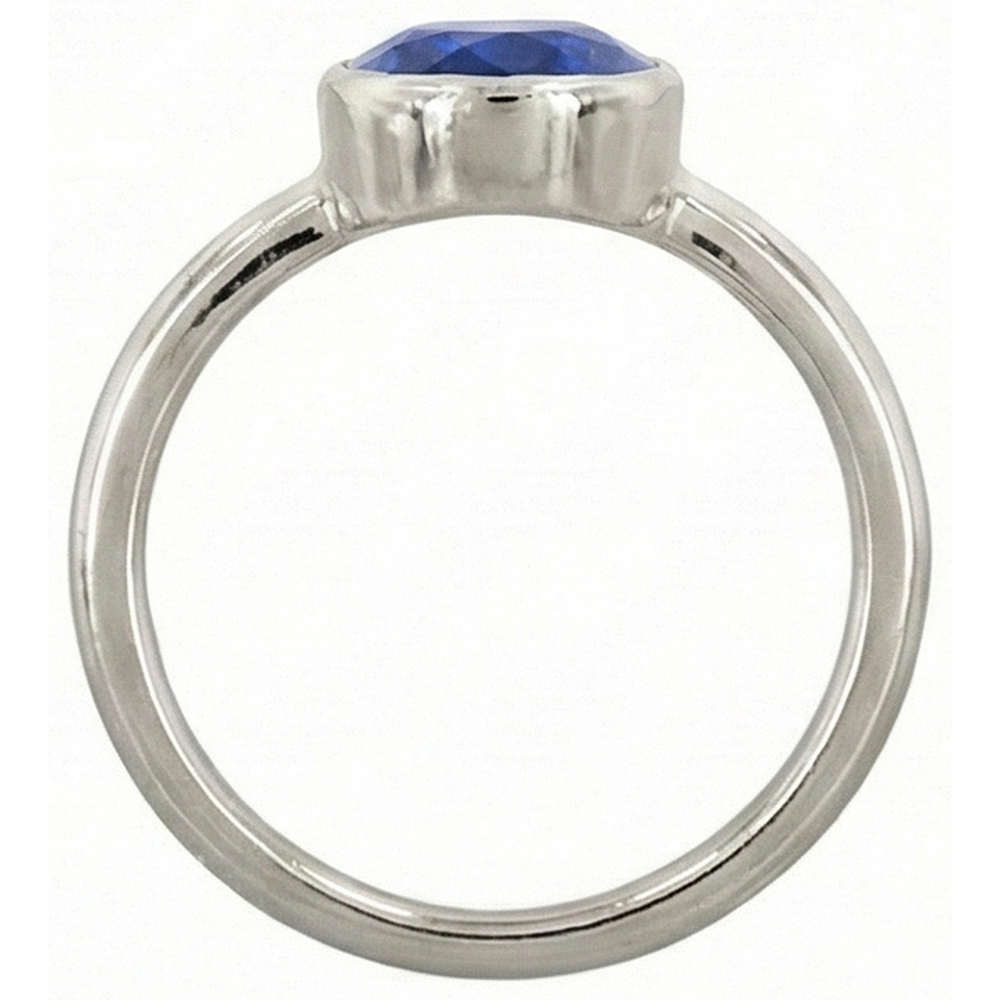 Natural Real ( Not Lab Grown )  Oval Cut Sapphire Solitaire Ring Bezel Set 2 Carats Ladies Jewelry